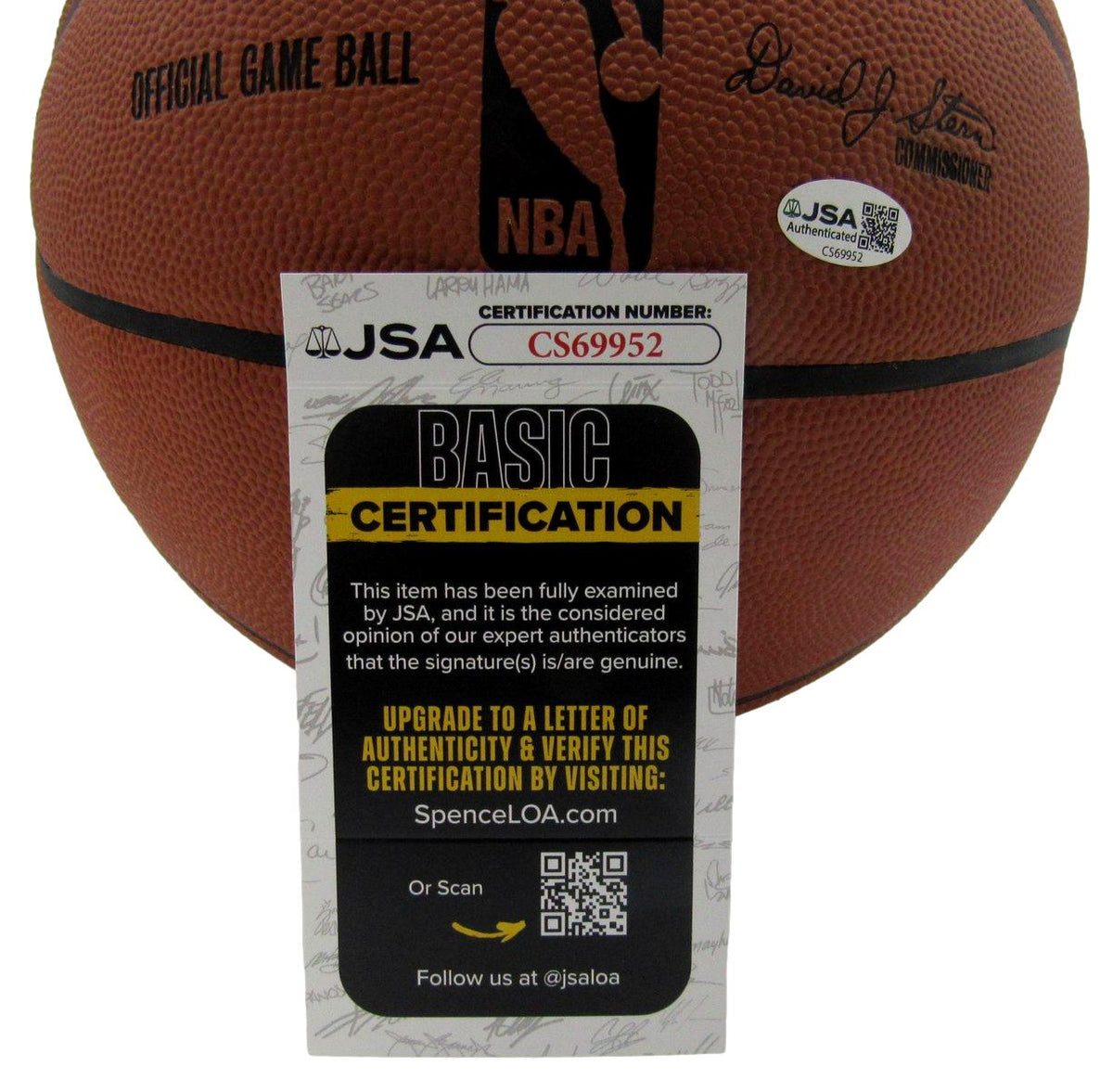 Mutombo/Oakley Signed/Auto Spalding NBA Basketball Rockets JSA XHC157