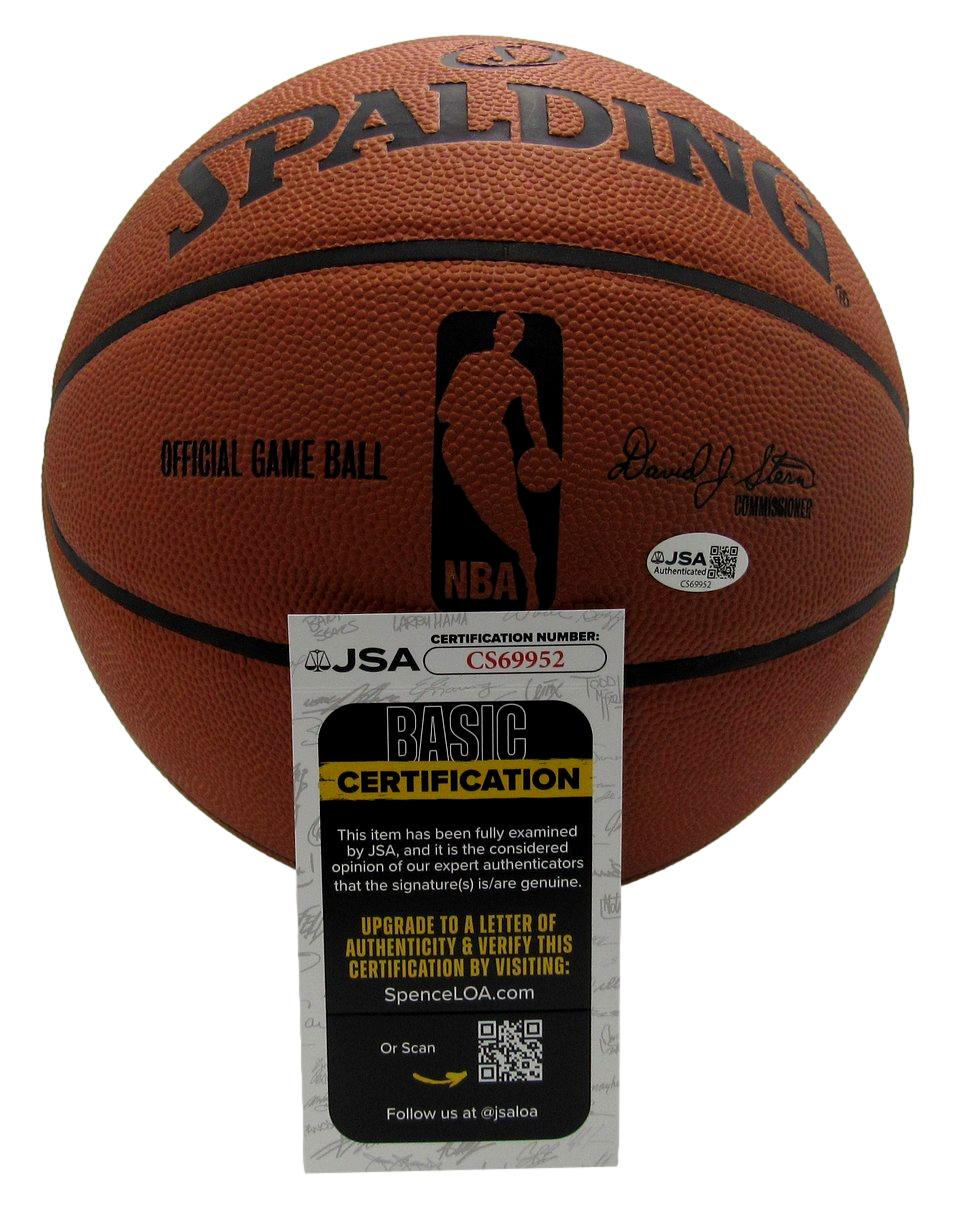 Mutombo/Oakley Signed/Auto Spalding NBA Basketball Rockets JSA XHC157