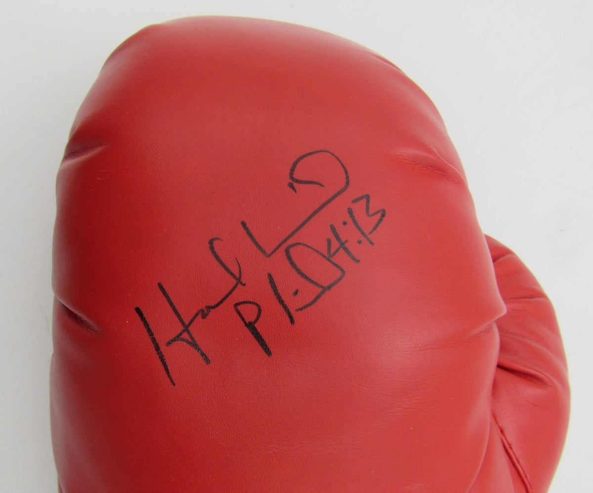 Evander Holyfield Signed/Inscribed Red Everlast Left Boxing Glove JSA  XHC162