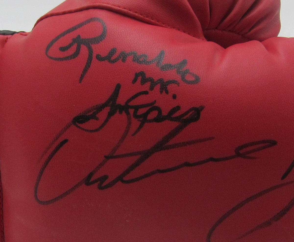 Arturo Gatti/Renaldo Snipes Signed/Inscr Red Right Boxing Glove JSA  XHC163