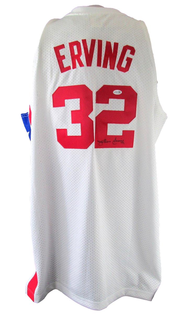 Julius Erving HOF Signed/Auto Adidas Basketball Jersey NJ Nets JSA XHC175