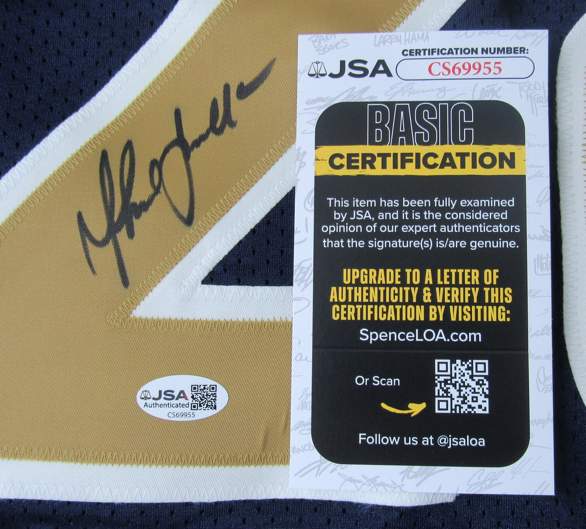 Marshall Faulk HOF Signed/Auto Reebok On Field Football Jersey Rams JSA XHC176