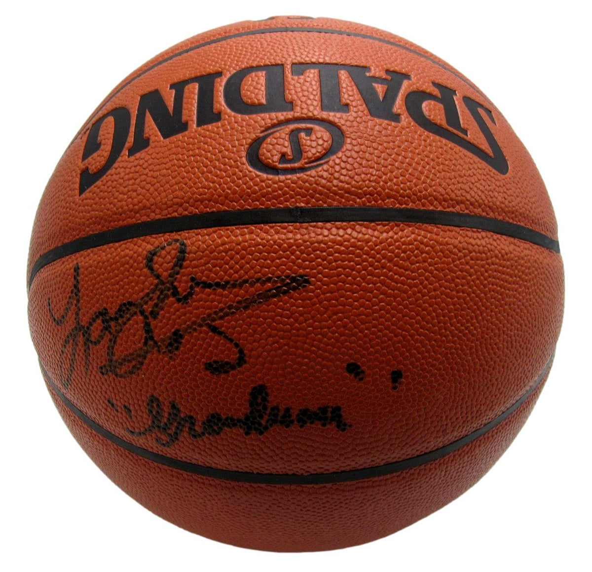 Larry Johnson Signed/Inscr Spalding NBA Basketball NY Knicks Steiner XHC159