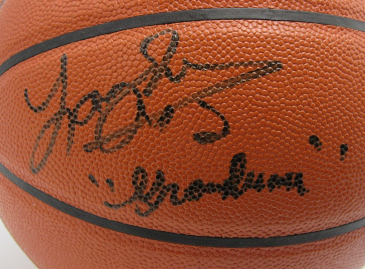Larry Johnson Signed/Inscr Spalding NBA Basketball NY Knicks Steiner XHC159