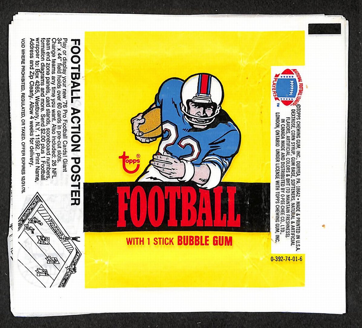 Lot of (26) 1976 Topps NFL Football Wax Pack Wrappers Walter Payton RC 211379