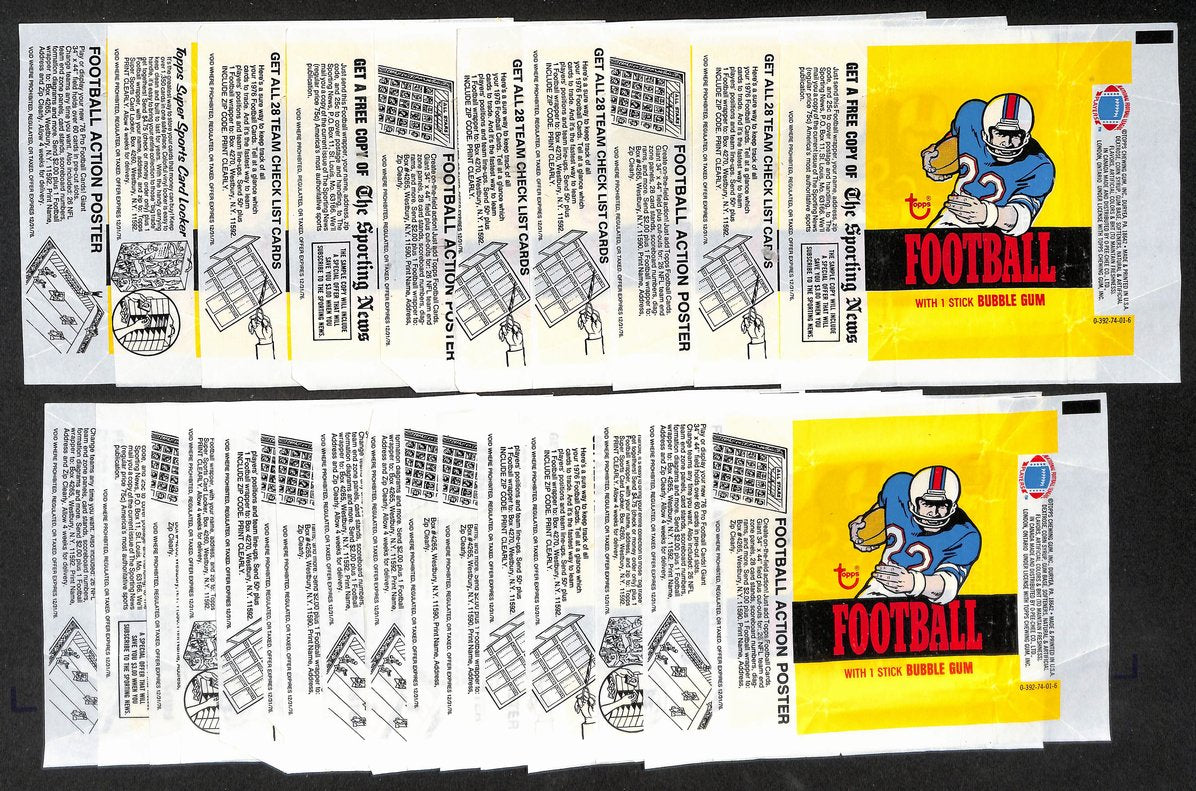 Lot of (26) 1976 Topps NFL Football Wax Pack Wrappers Walter Payton RC 211379