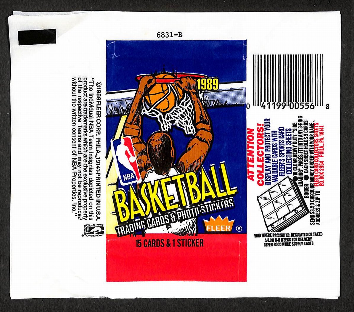 Lot of (10) 1989-1990 Fleer NBA Basketball Wax Pack Wrappers Jordan 211377
