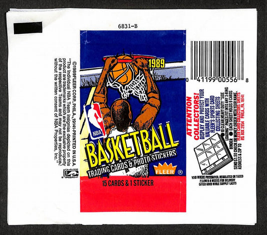 Lot of (10) 1989-1990 Fleer NBA Basketball Wax Pack Wrappers Jordan 211377