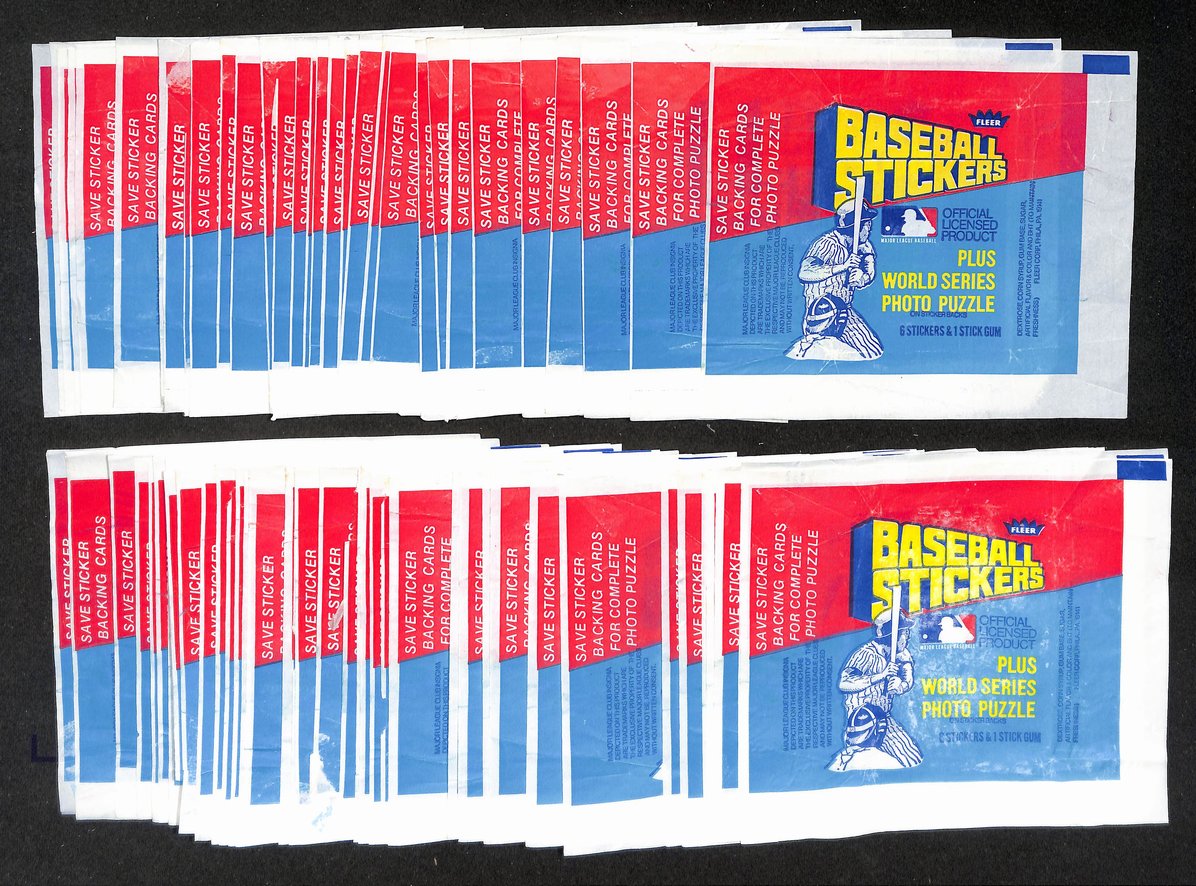 Lot of (73) 1979 Fleer Baseball Stickers Wax Pack Wrappers 211383