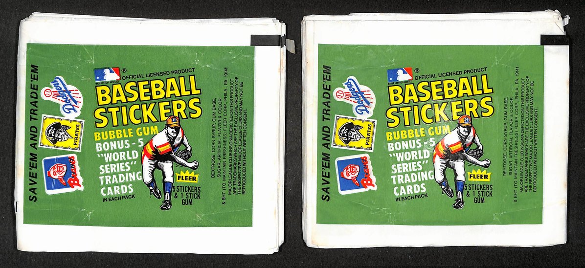 Lot of (232) 1980 Fleer Baseball Stickers Wax Pack Wrappers 211389
