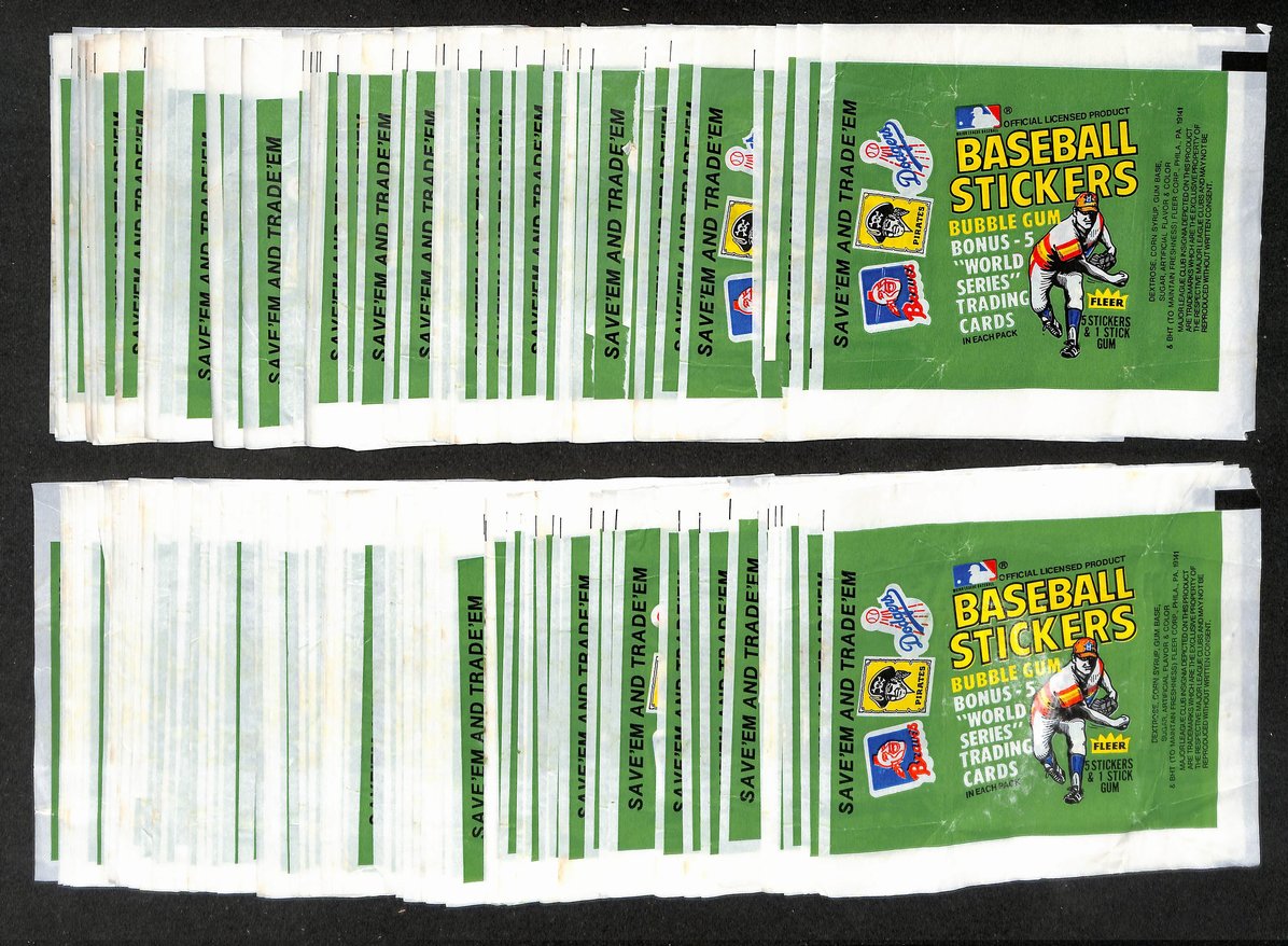 Lot of (232) 1980 Fleer Baseball Stickers Wax Pack Wrappers 211389