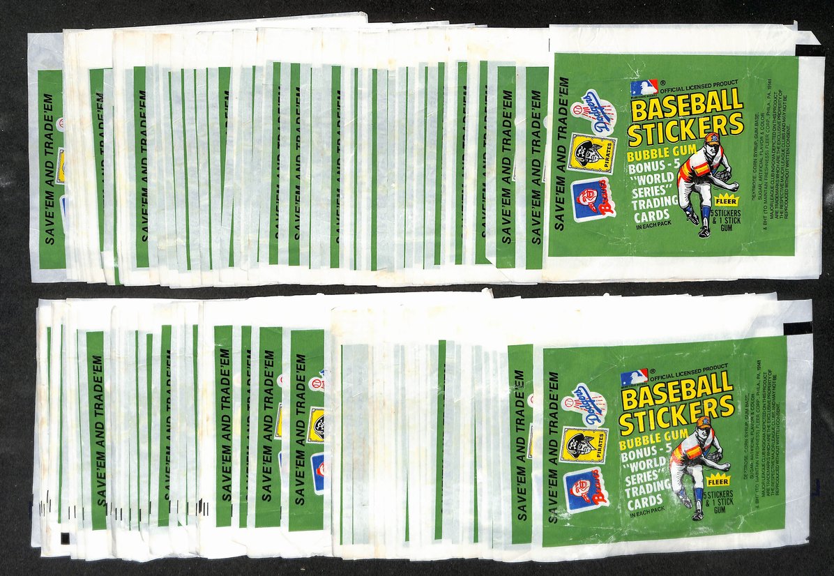 Lot of (232) 1980 Fleer Baseball Stickers Wax Pack Wrappers 211389