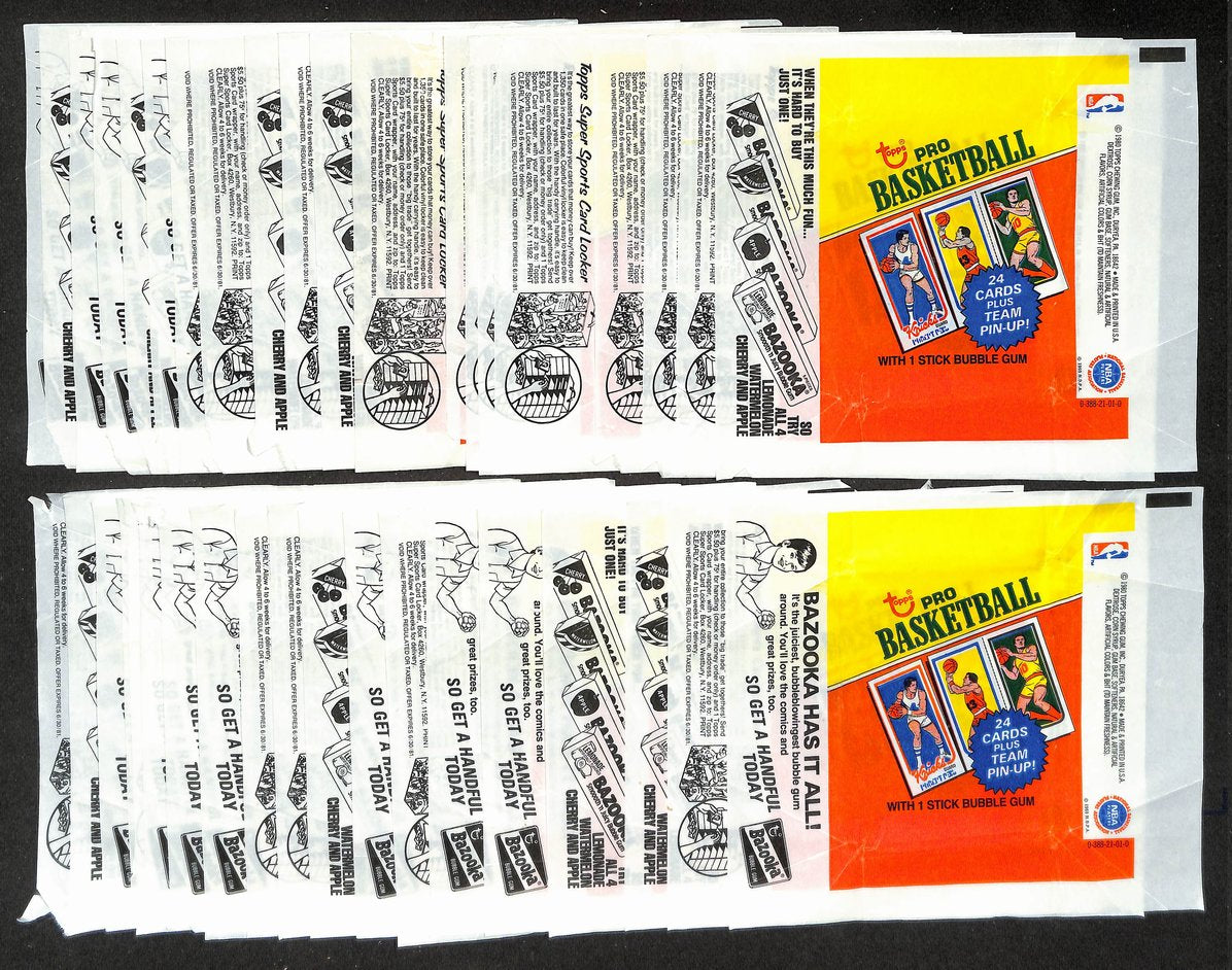 Lot of (39) 1980-1981 Topps NBA Basketball Wax Pack Wrappers Bird Magic 211393