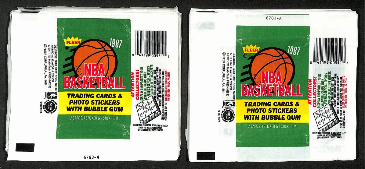 Lot of (155) 1987-1988 Fleer NBA Basketball Wax Pack Wrappers Jordan 211394