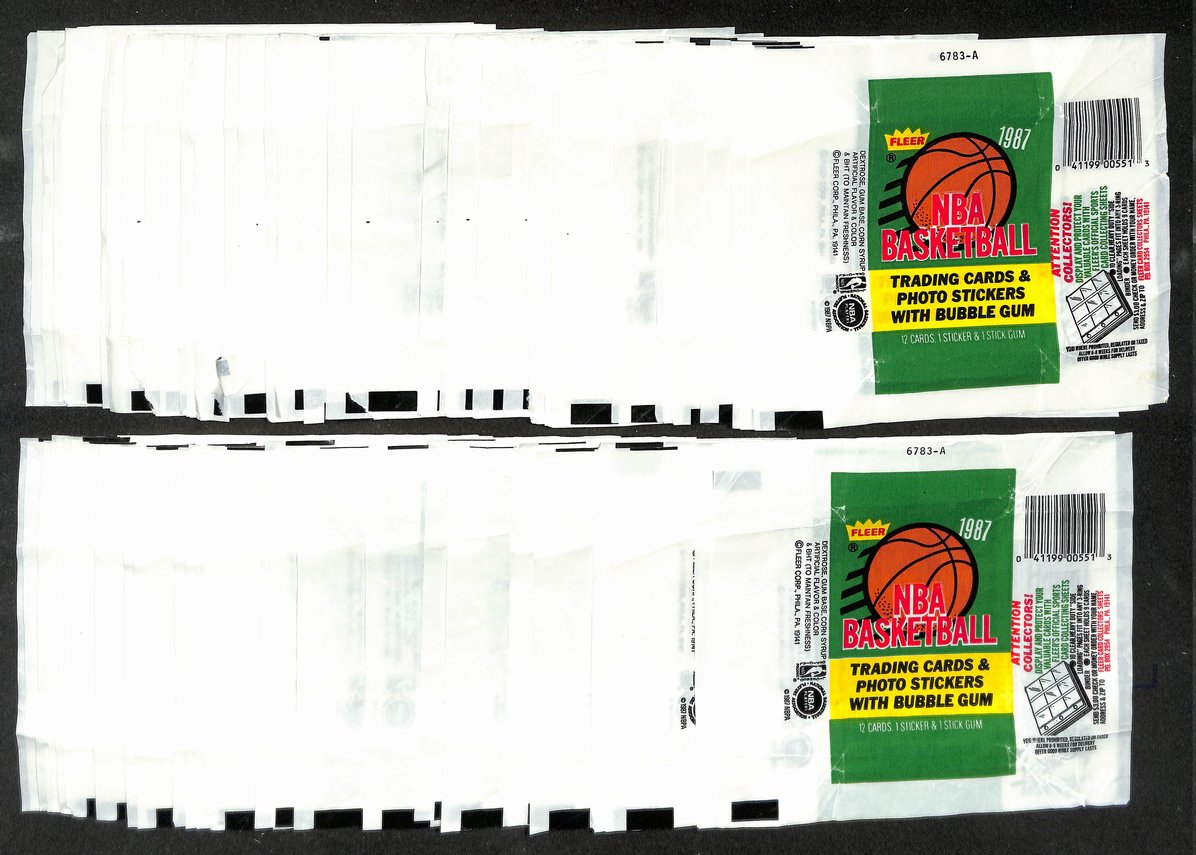 Lot of (155) 1987-1988 Fleer NBA Basketball Wax Pack Wrappers Jordan 211394
