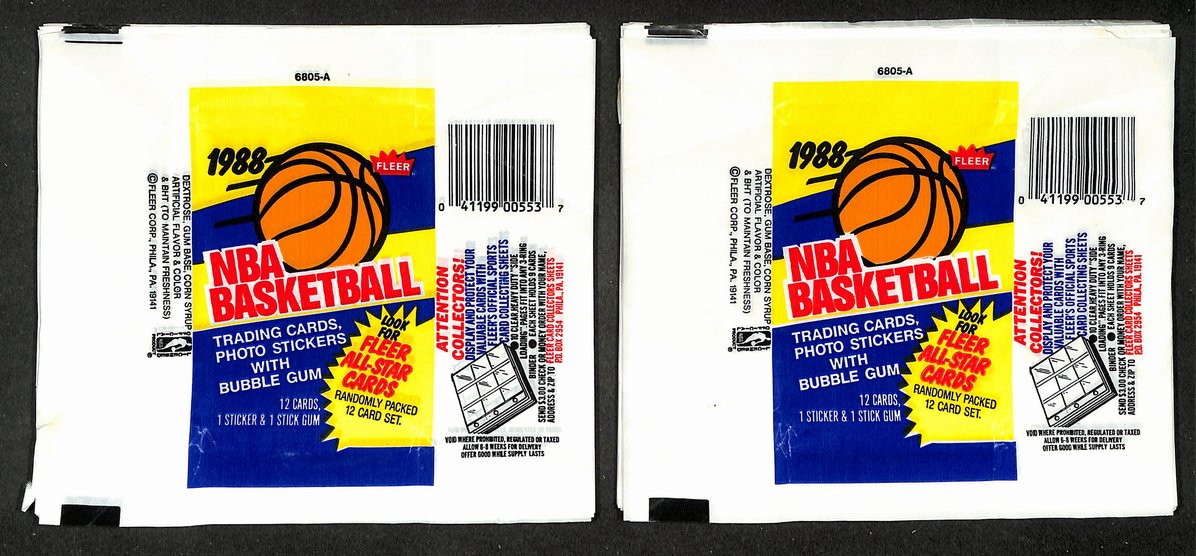 Lot of (101) 1988-1989 Fleer NBA Basketball Wax Pack Wrappers Jordan 211395