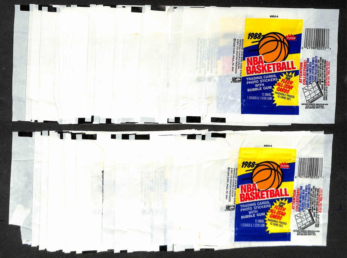 Lot of (101) 1988-1989 Fleer NBA Basketball Wax Pack Wrappers Jordan 211395