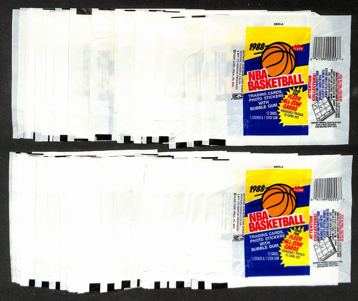 Lot of (101) 1988-1989 Fleer NBA Basketball Wax Pack Wrappers Jordan 211395