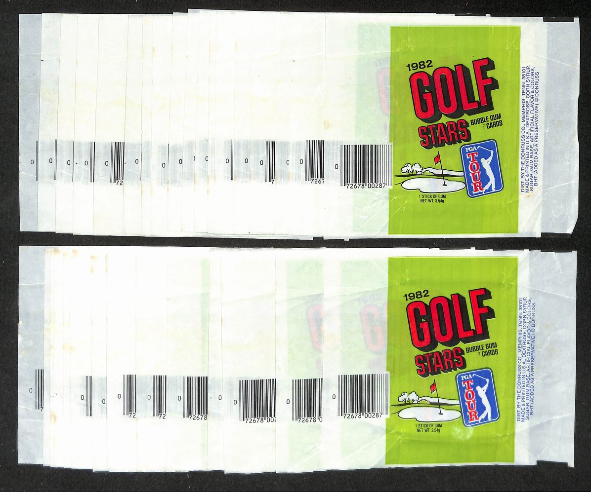 Lot of (33) 1982 Donruss PGA Tour Golf Wax Pack Wrappers 211396