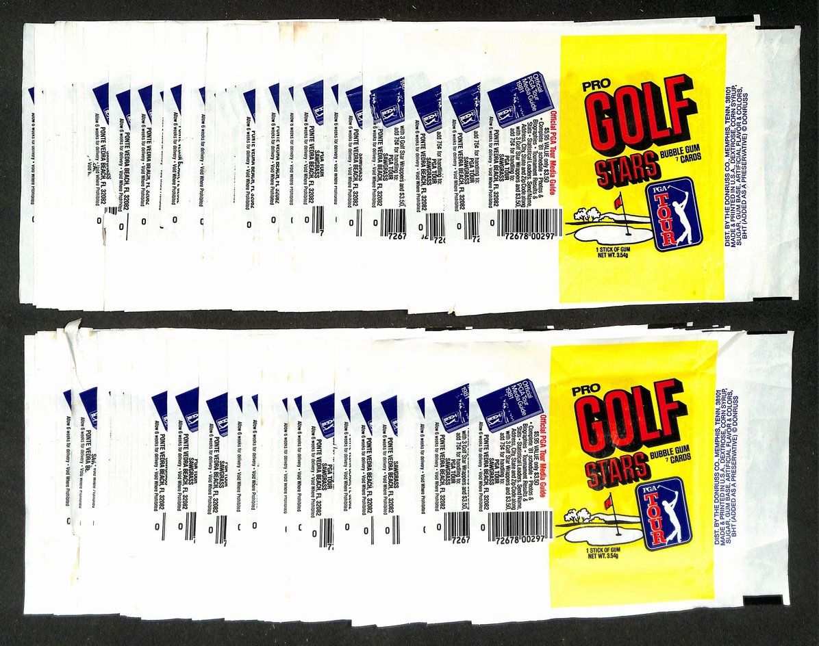 Lot of (70) 1981 Donruss PGA Tour Golf Stars Wax Pack Wrappers 211397