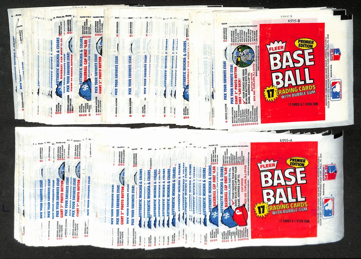Lot of (371) 1981 Fleer MLB Baseball Wax Pack Wrappers Baines RC 211399