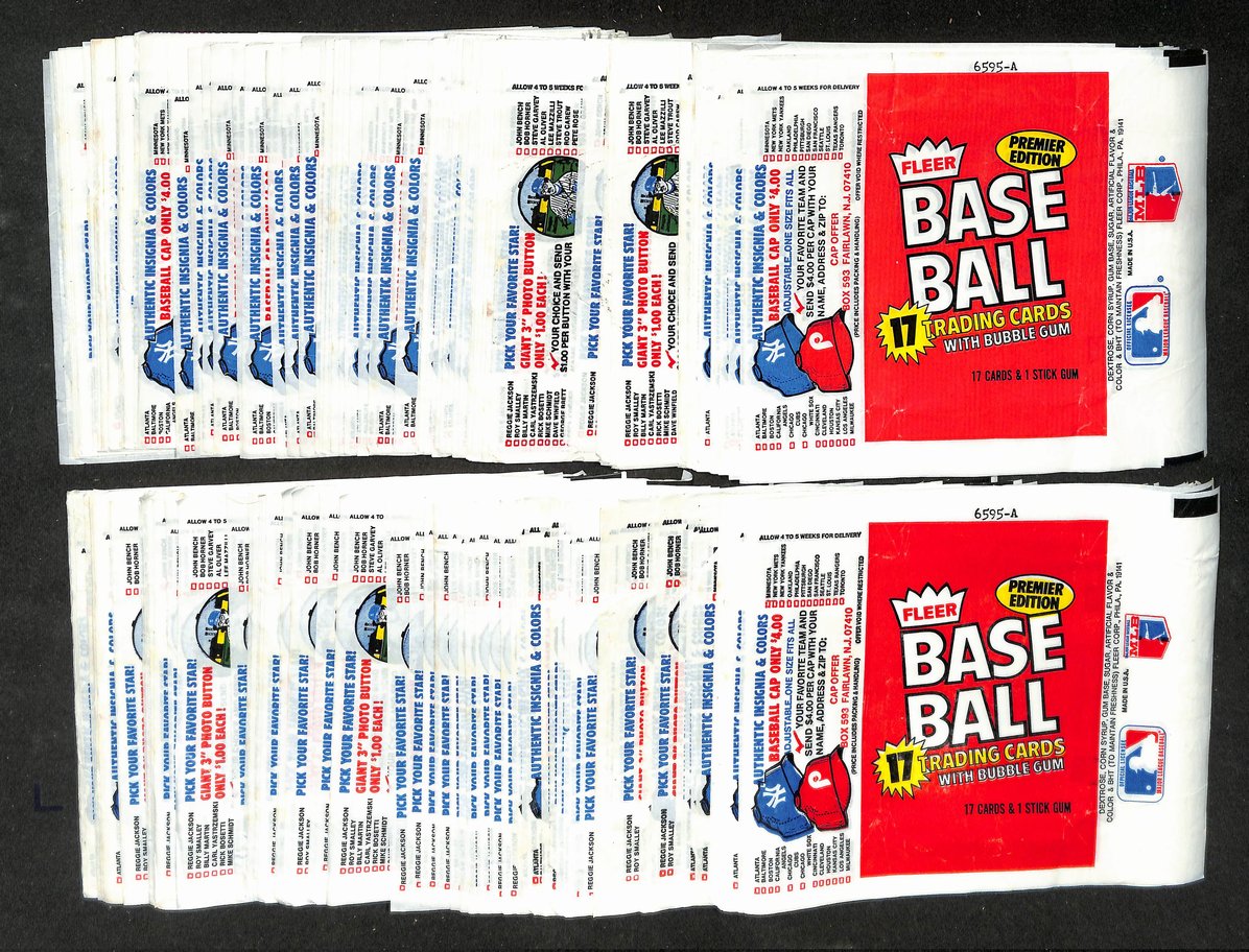 Lot of (371) 1981 Fleer MLB Baseball Wax Pack Wrappers Baines RC 211399