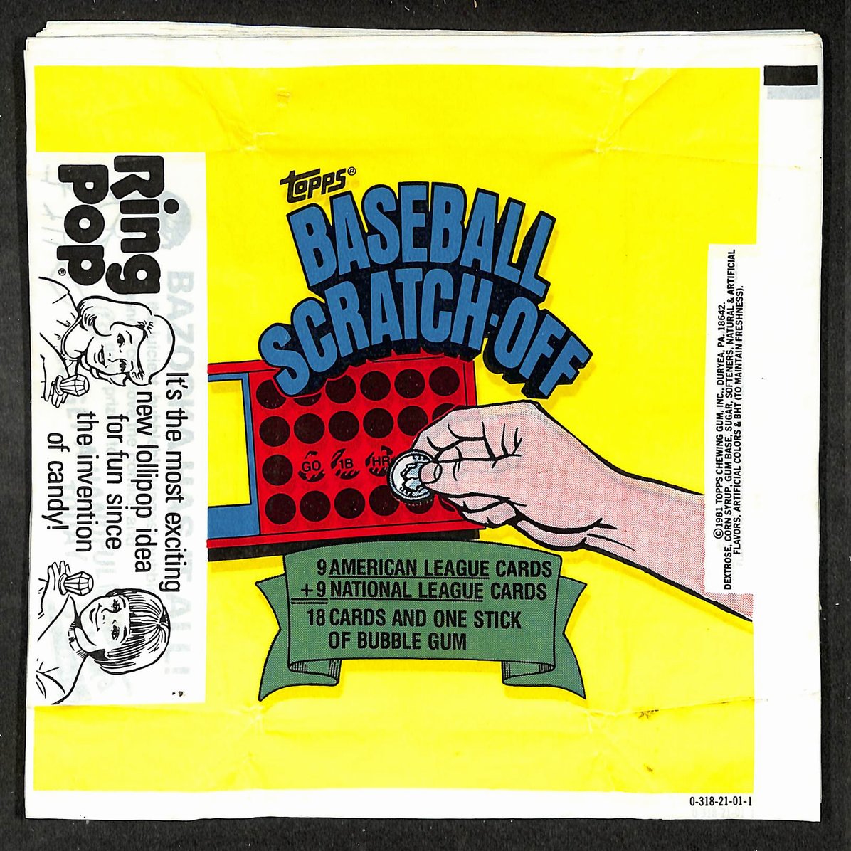 Lot of (74) 1981 Topps MLB Baseball Scratch-Off Wax Pack Wrappers 211402