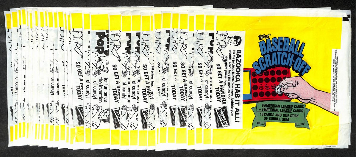 Lot of (74) 1981 Topps MLB Baseball Scratch-Off Wax Pack Wrappers 211402