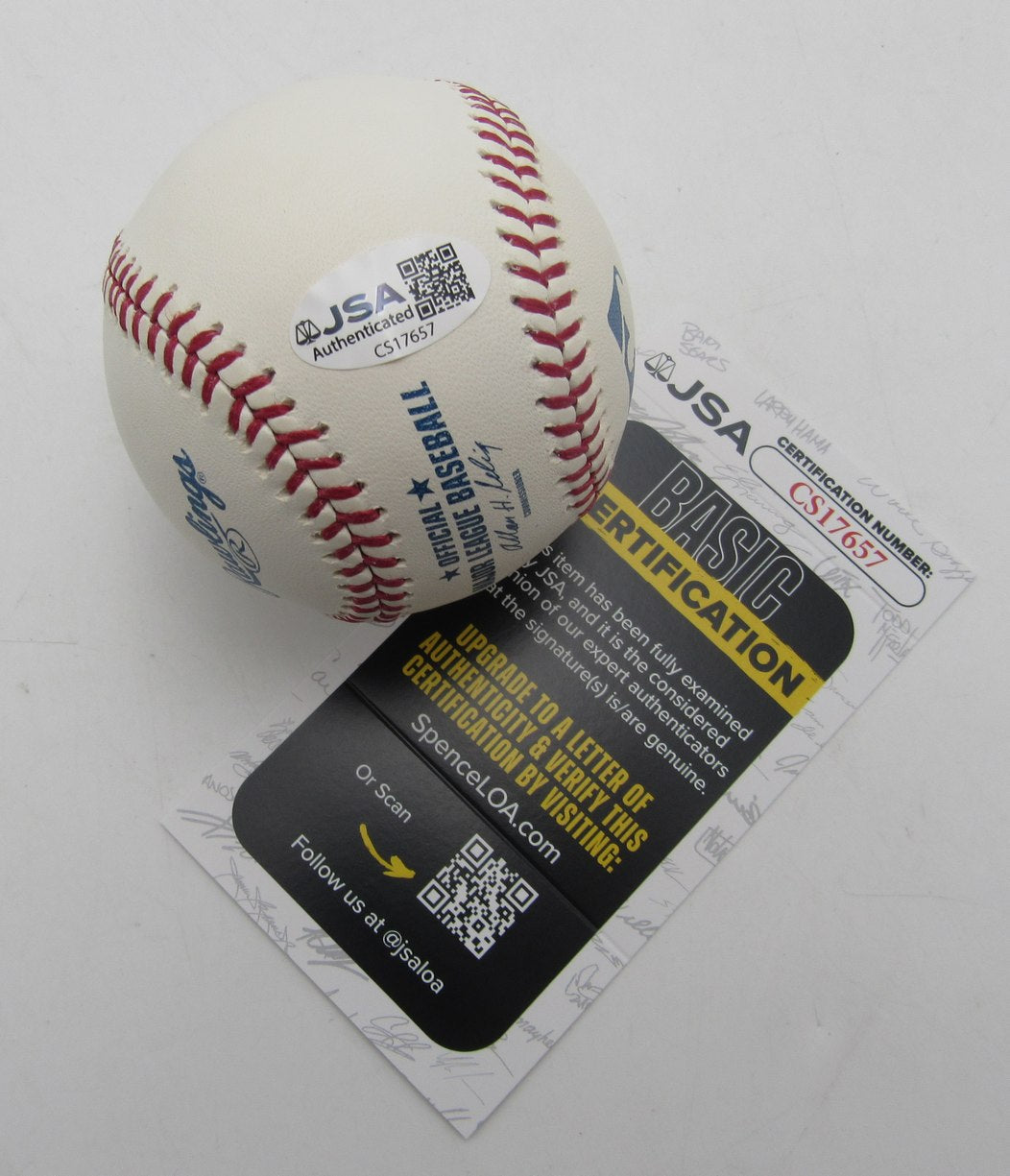 Nate Oliver Signed/Inscribed OML Baseball Los Angeles Dodgers JSA 212641