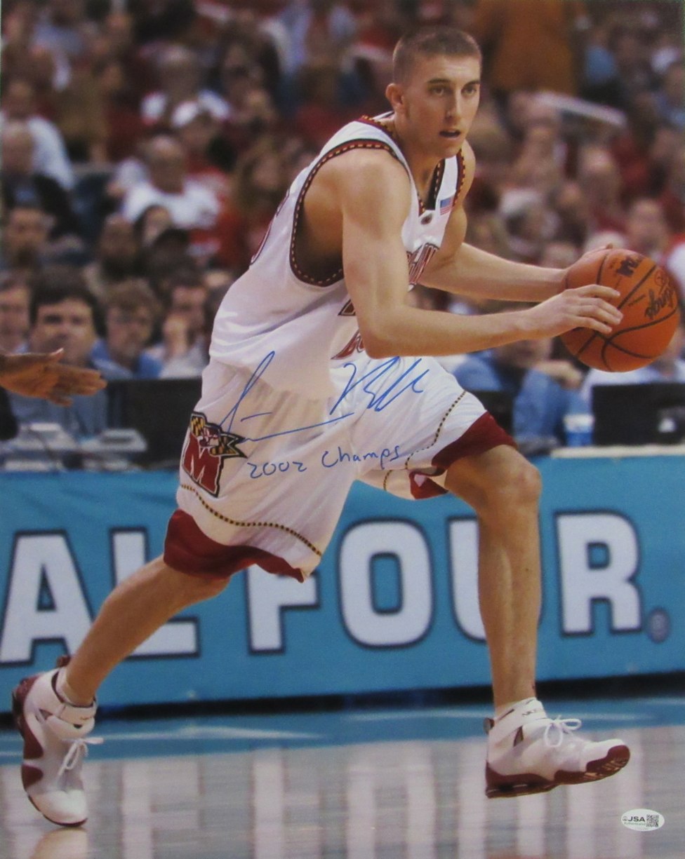 Steve Blake Signed & Insc "2002 Champs" 16x20 Photo Maryland JSA 213425