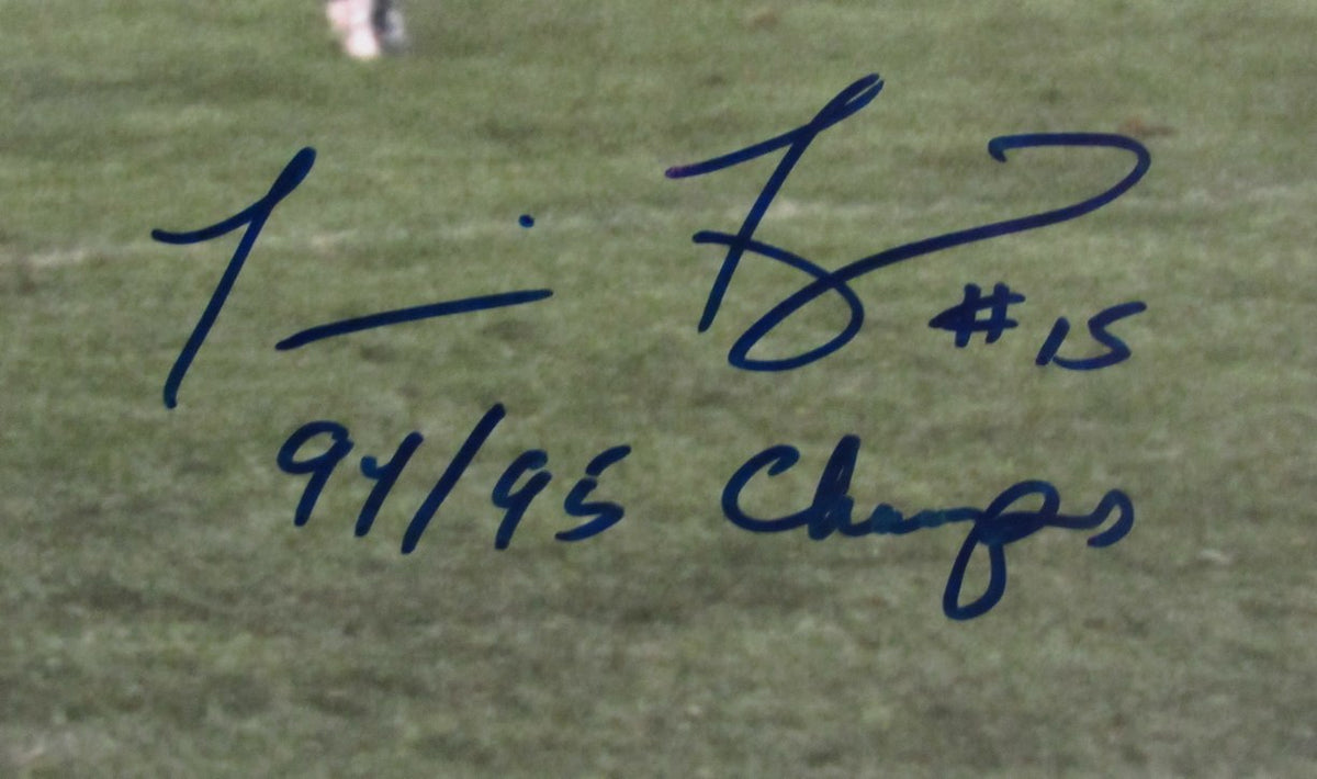 Tommie Frazier Signed & Insc "94/95 Champs" 16x20 Photo Nebraska JSA 213428