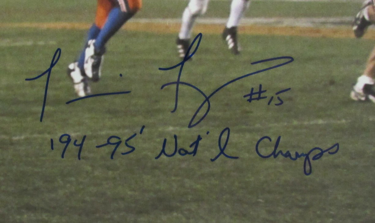 Tommie Frazier Signed & Insc "94/95 Natl Champs" 16x20 Photo Nebraska JSA 213429