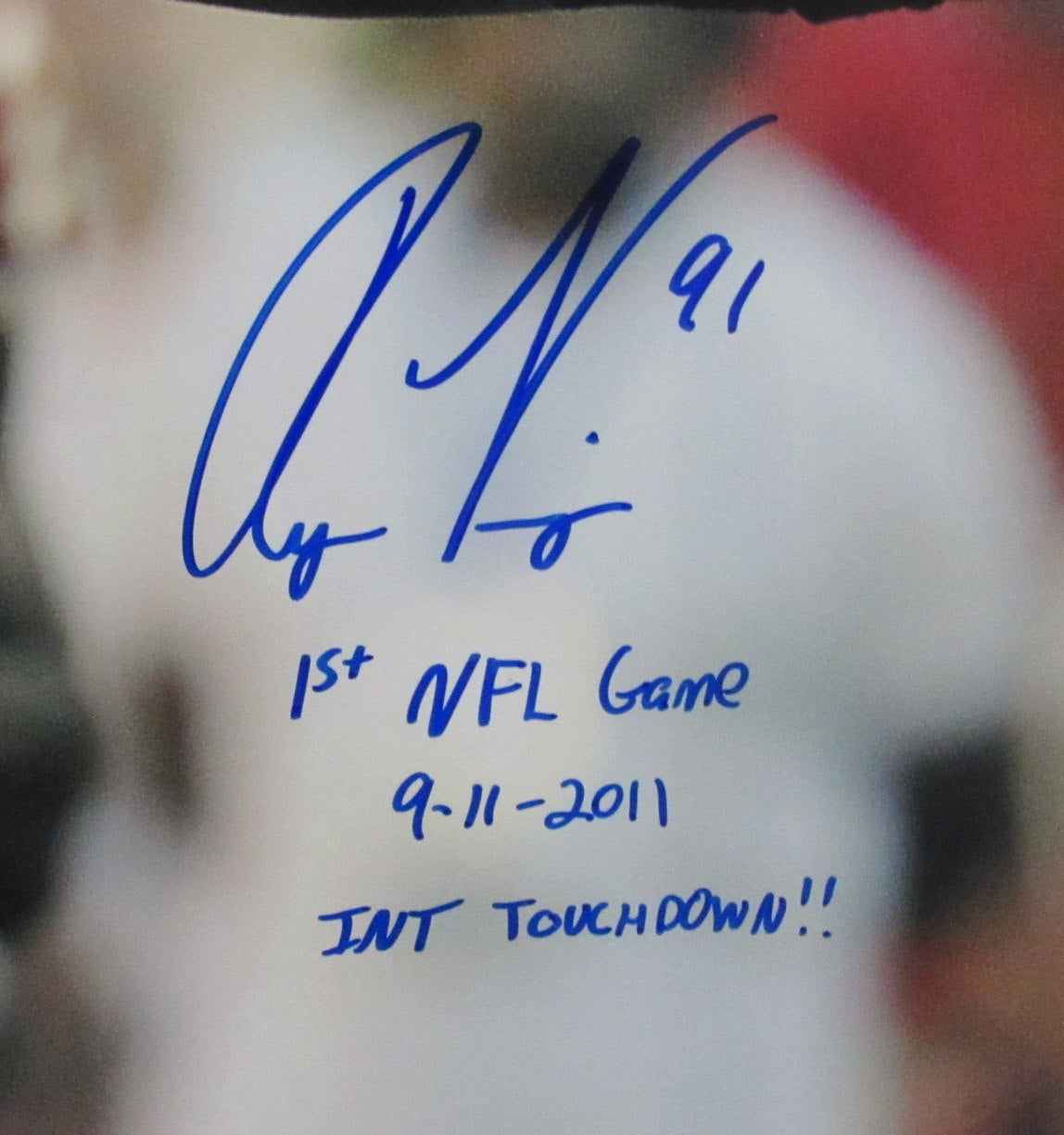 Ryan Kerrigan Signed & Insc "1st NFL Game INT" 16x20 Photo Redskins JSA 213430