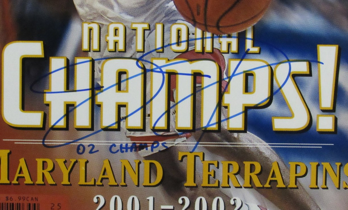 Juan Dixon Signed & Insc "02 Champs" 16x20 Photo Maryland JSA 213432