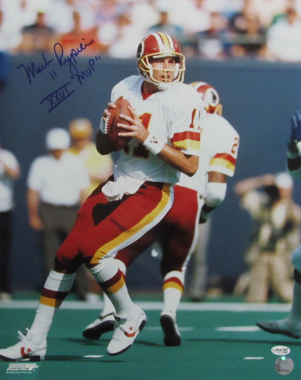 Mark Rypien Signed & Insc "XXVI MVP" 16x20 Photo Redskins JSA 213436