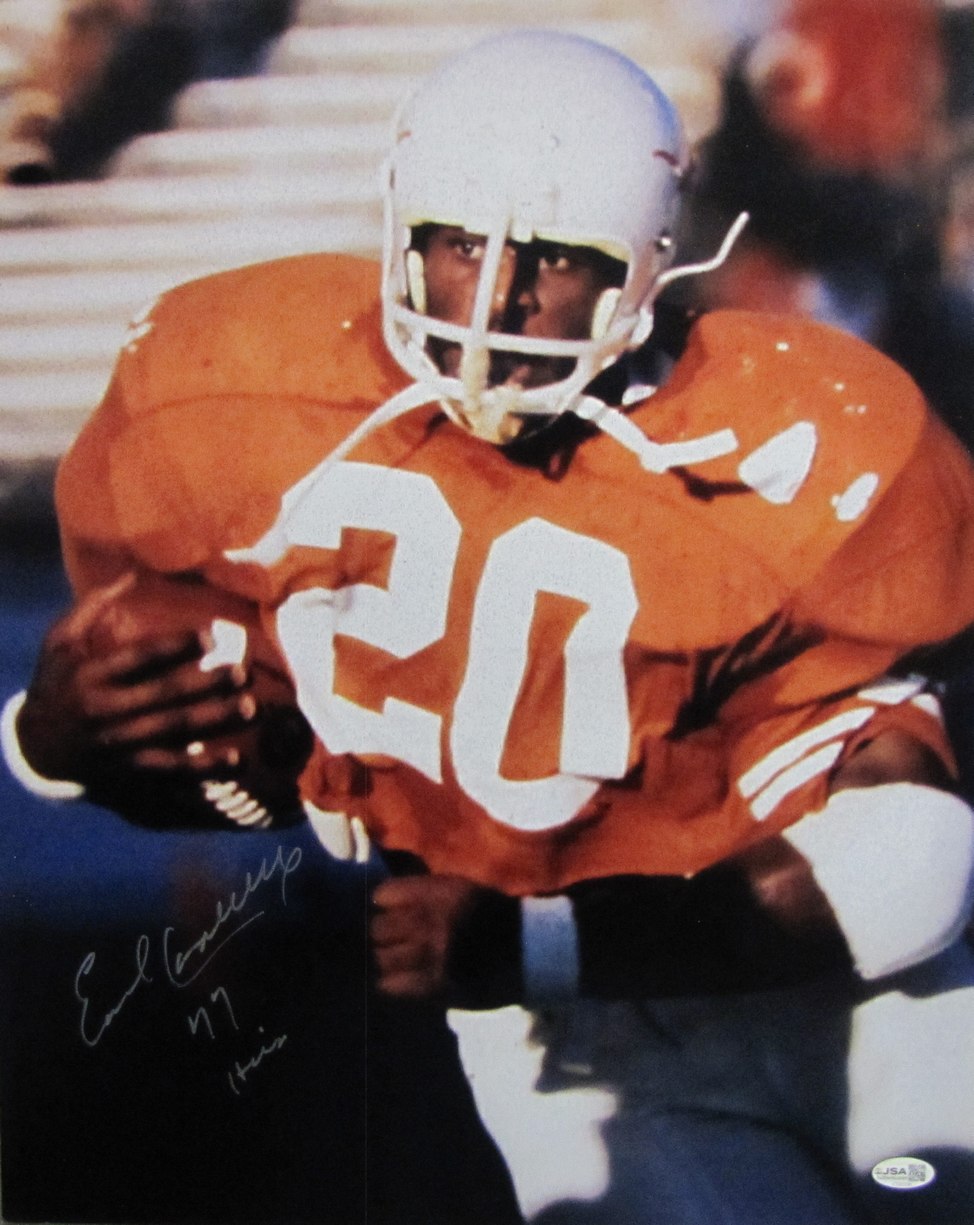 Earl Campbell HOF Signed & Insc "77 Heisman" 16x20 Photo Texas JSA 213448