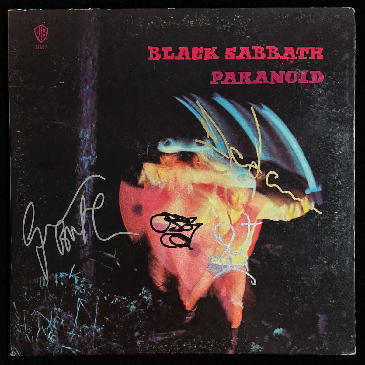 Black Sabbath - Ozzy Osbourne Butler Iommi & Ward Signed Paranoid LP Vinyl PSA