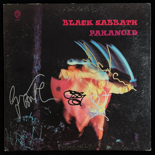 Black Sabbath - Ozzy Osbourne Butler Iommi & Ward Signed Paranoid LP Vinyl PSA