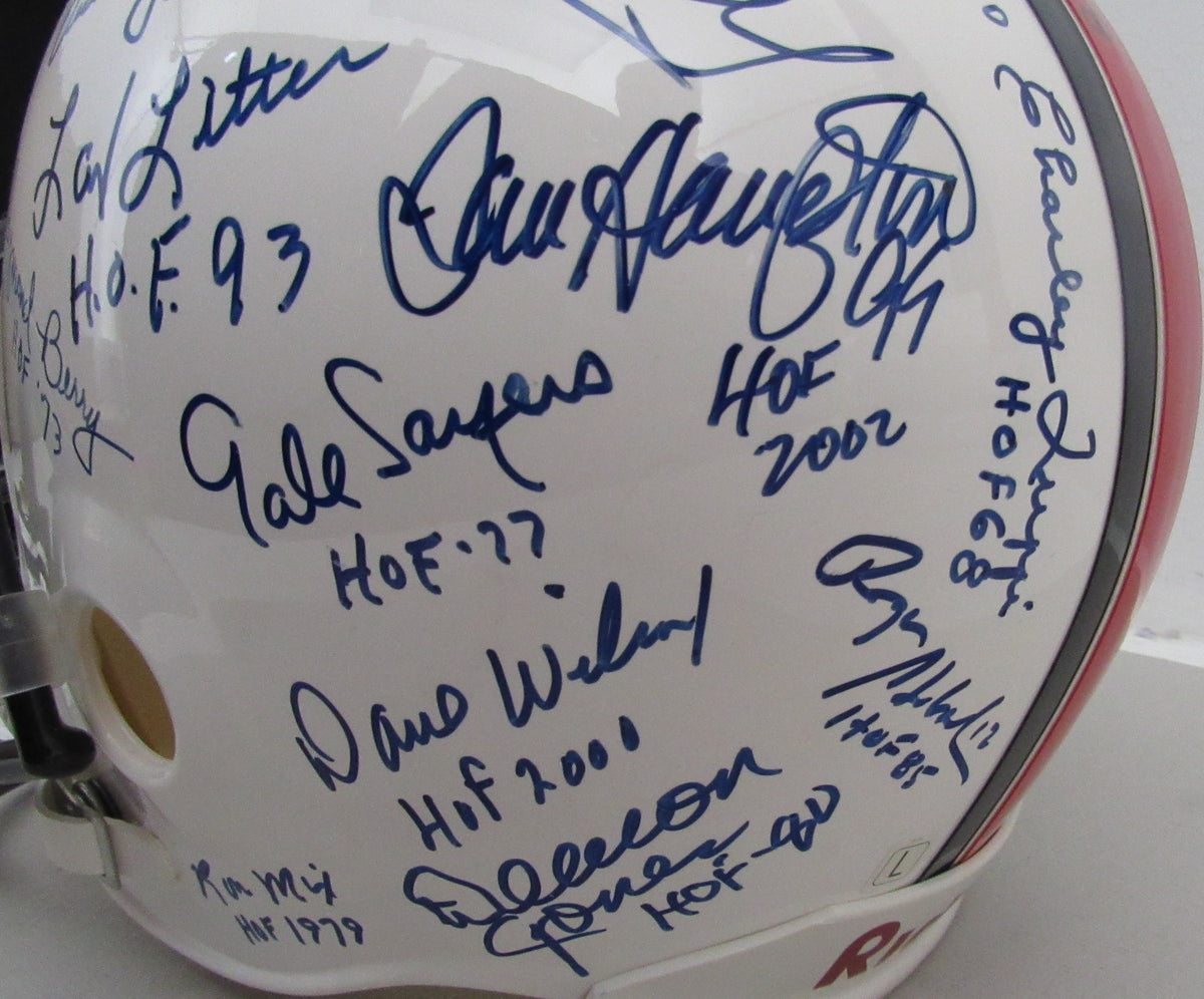 NFL Hall of Famers Multi-Signed (32) Full Size Replica Football Helmet 213068