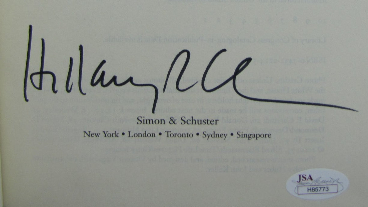 Hillary Rodham Clinton Signed/Autographed Living History Book JSA BA213469
