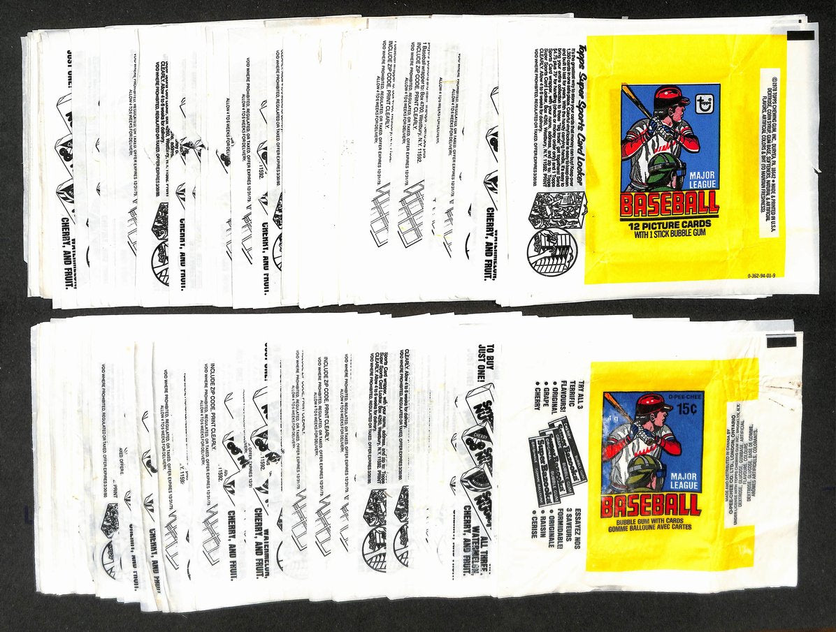 Lot of (327) 1979 Topps MLB Baseball  Wax Pack Wrappers 213929