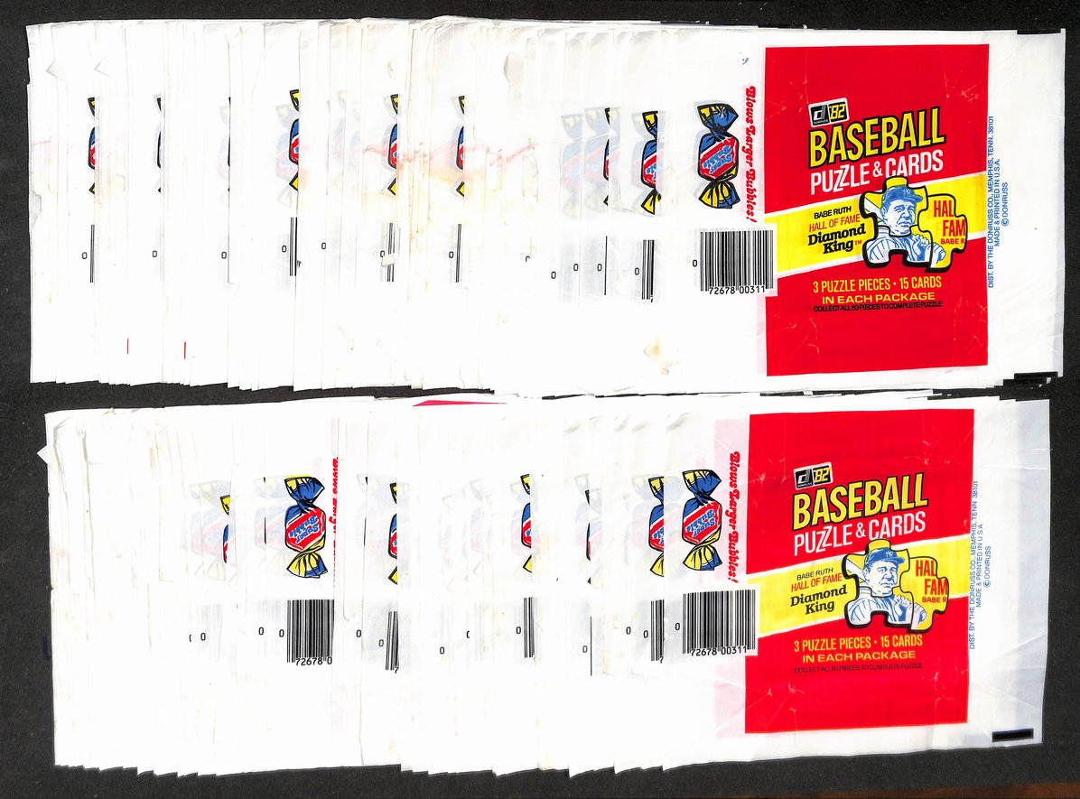 Lot of (262) 1982 Donruss MLB Baseball  Wax Pack Wrappers 213932