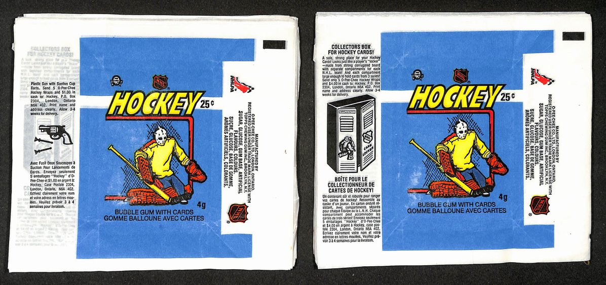 Lot of (140) 1982-1983 O-Pee-Chee OPC NHL Hockey Wax Pack Wrappers 213933