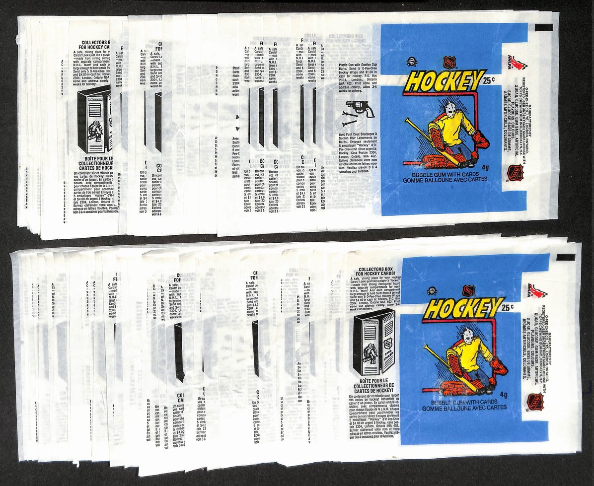 Lot of (140) 1982-1983 O-Pee-Chee OPC NHL Hockey Wax Pack Wrappers 213933