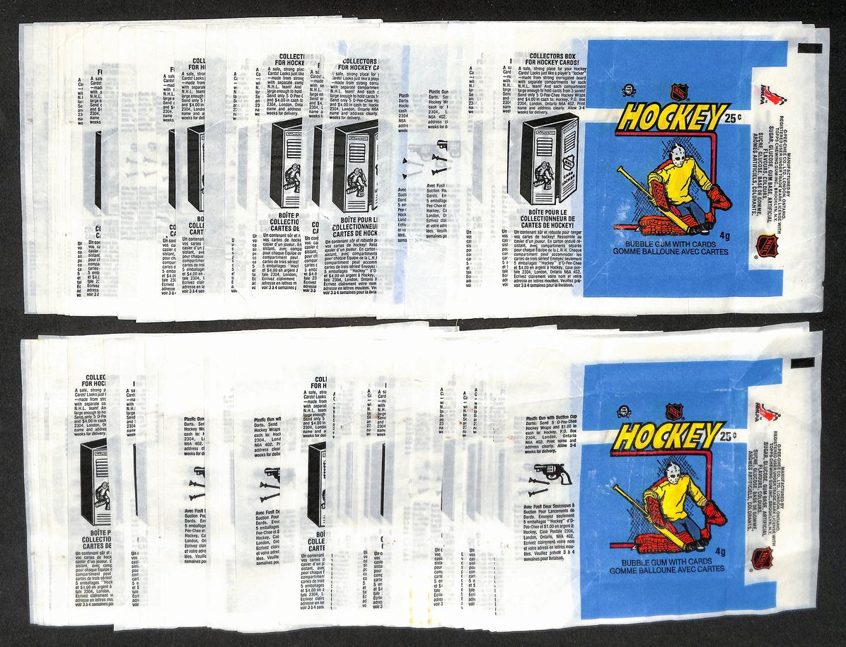 Lot of (140) 1982-1983 O-Pee-Chee OPC NHL Hockey Wax Pack Wrappers 213933