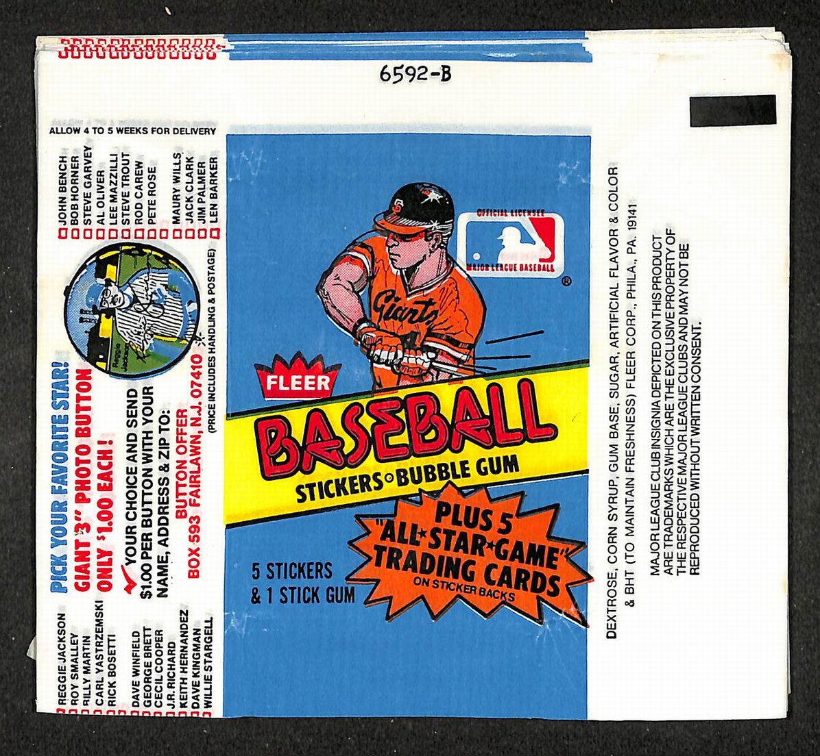 Lot of (44) 1981 Fleer MLB Baseball  Wax Pack Wrappers 213934