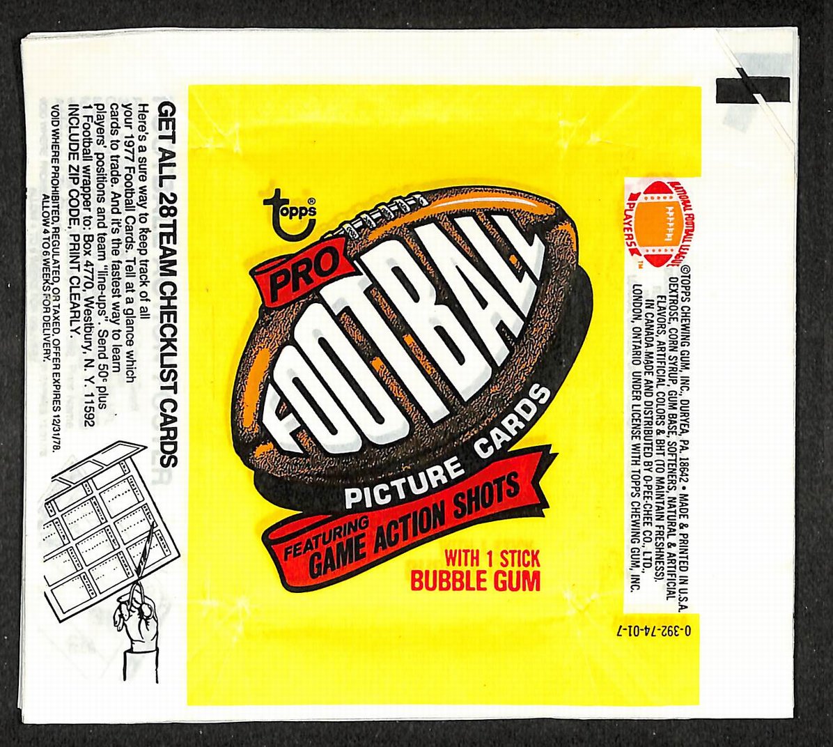 Lot of (24) 1977 Topps NFL Football Wax Pack Wrappers 213936