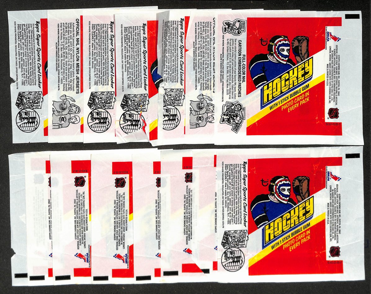 Lot of (15) 1977-1978 Topps NHL Hockey Wax Pack Wrappers 213937