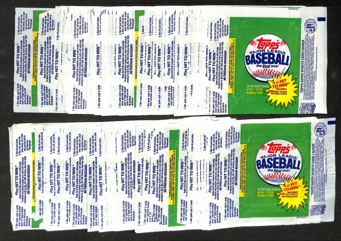 Lot of (89) 1981 Topps MLB Baseball  Wax Pack Wrappers 213940