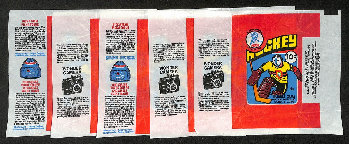 Lot of (5) 1976-1977 O-Pee-Chee OPC NHL Hockey Wax Pack Wrappers 213941